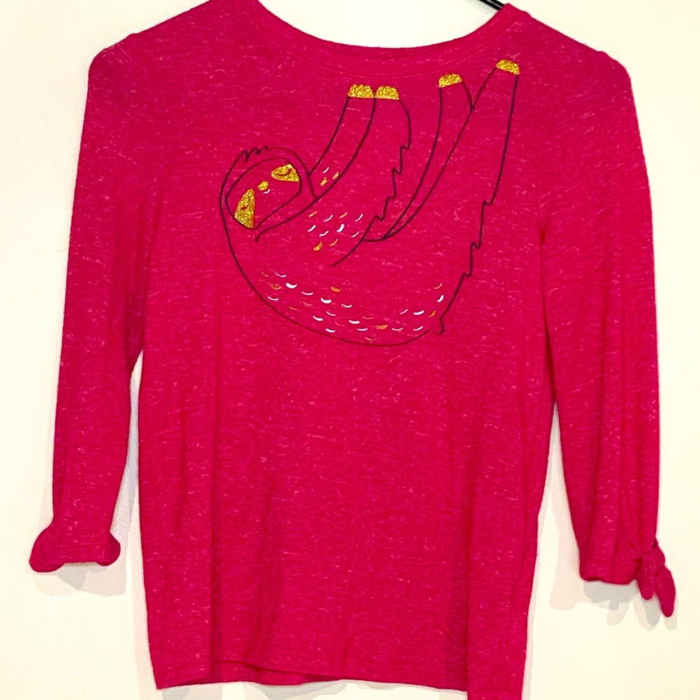 Pink 3/4 length Sloth Shirt